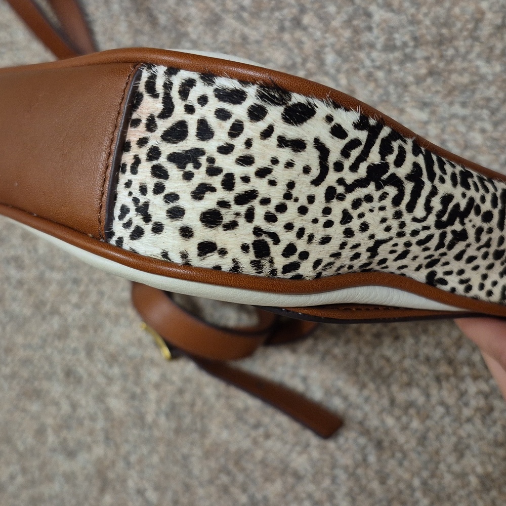Fossil Memoir Novella Turn Lock Flap Brown & Cream Leather Crossbody Bag/Purse - Picture 4 of 15